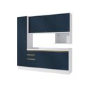 Ver imagem 2 de Armário de Cozinha Compacta Nicho Micro-ondas 100% Mdf 230cm Branco/azul Profundo Celeste