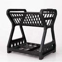 Ver imagem 1 de Escorredor de Loucas Duplo Porta Pratos 2 Andares Copo Gancho Talheres Desmontavel Organizador Cozin