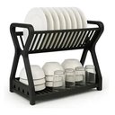 Ver imagem 2 de Escorredor de Loucas Duplo Porta Pratos 2 Andares Copo Gancho Talheres Desmontavel Organizador Cozin