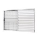Ver imagem 1 de Janela de Alumínio Veneziana 100x150cm 3 Folhas com Grade e Vidro Liso Slim Modular Ramassol Branco