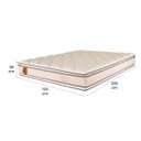 Ver imagem 5 de Colchão King Prorelax Size 193x203x28 Bali Molas Ensacadas Pillow Top Duplo - Bege