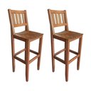 Ver imagem 1 de Kit com 2 Banquetas Alta Confort com Encosto Madeira Maciça Malbec - Cor: Marrom