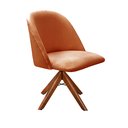 Ver imagem 1 de Poltrona Gaia Pé Giratório Madeira Casa, Escritório, Recepção, Mesa - Veludo Terracota