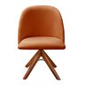 Poltrona Gaia Pé Giratório Madeira Casa, Escritório, Recepção, Mesa - Veludo Terracota - 3