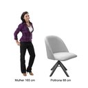 Ver imagem 5 de Poltrona Gaia Pé Giratório Madeira Casa, Escritório, Recepção, Mesa - Veludo Terracota