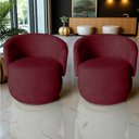 Ver imagem 7 de Kit 2 Poltronas Decorativa Beatriz Orgânica Suede Marsala