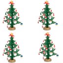 Ver imagem 1 de Kit 4 Enfeite de Madeira Arvore de Natal 24,5 Cm
