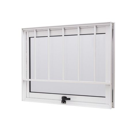 Janela de Aluminio Maxim-ar 60x60cm com Grade e Vidro Boreal Cristal Ramassol