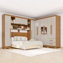 Ver imagem 1 de Guarda-roupa Casal Modulado Andorra 10 Portas 4 Gavetas com Pés e Espelho Cinamomo/off White - Pnr M