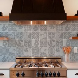 Papel de Parede Adesivo Cozinha Alta Temperatura Azulejo Moderno Cinza Claro - 3