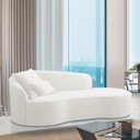 Ver imagem 2 de Divã Recamier Curvo Sala de Estar Inglaterra Lado Direito 200cm Bouclé Branco - Incasa Decor