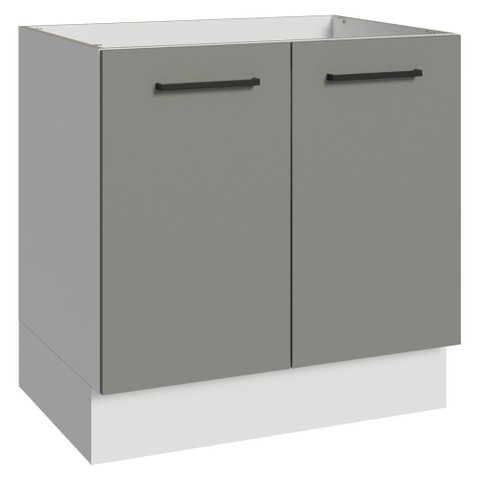 Balcão de Cozinha Agata 2 Portas MDP 80cm Branco e Cinza Madesa
