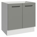 Ver imagem 1 de Balcão de Cozinha Agata 2 Portas MDP 80cm Branco e Cinza Madesa