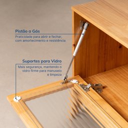 Rack para TV até 60 Polegadas Madeira Maciça Vidro Canelado Seiva CabeCasa MadeiraMadeira - 8
