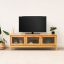 Ver imagem 3 de Rack para TV até 60 Polegadas Madeira Maciça 162cm Pés em Madeira Maciça Vidro Canelado Seiva CabeCasa MadeiraOriginals Marrom