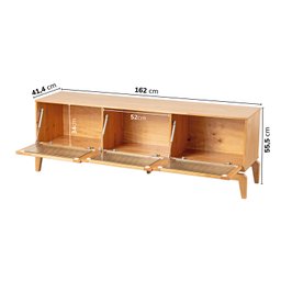 Rack para TV até 60 Polegadas Madeira Maciça Vidro Canelado Seiva CabeCasa MadeiraMadeira - 4