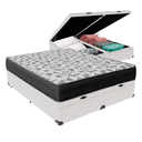 Ver imagem 1 de Cama Box Baú Bipartido Casal Branco e Colchão Iso 100 D33 Ortobom