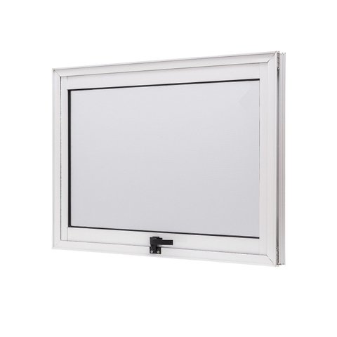 Janela de Aluminio Maxim-Ar 80x60cm Vidro Boreal Cristal Ramassol Branco