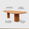 Mesa de Jantar Orgânica em Madeira Maciça para 8 Lugares 200x100cm Dakota Ccs - 3