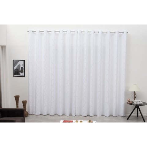 cortina para sala jacquard tecido semi blackout 4,00x2,50:branco