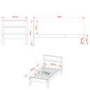 Ver imagem 5 de Cama de Solteiro Madeira CM8004 Amêndoa/Branco - Tecno Mobili