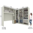 Ver imagem 5 de Quarto Modulado de Canto Casal com Espelho 5 Peças 8 Portas Seletto Henn - Areia/jequitibá