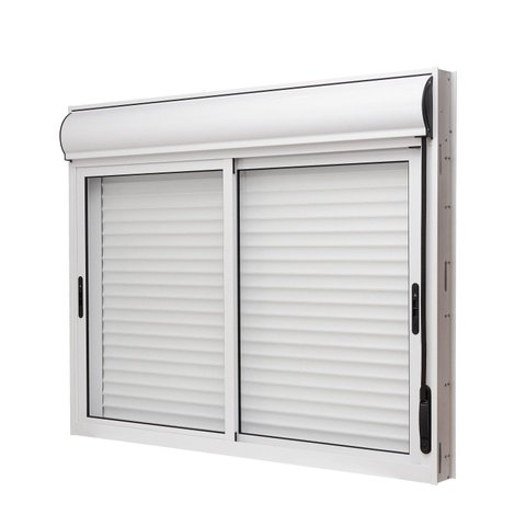 Janela de Alumínio Veneziana com Persiana Integrada 120x150cm 2 Folhas Moveis Brize Ramassol Branco