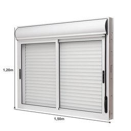 Janela de Alumínio Veneziana com Persiana Integrada 120x150cm 2 Folhas Moveis Brize Ramassol - 4 Janela de Alumínio Veneziana com Persiana Integrada 120x150cm 2 Folhas Moveis Brize Ramassol - 4