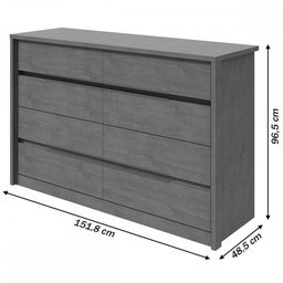 Cômoda Urban 8 Gavetas Preto Fosco - Móveis Lopas - 3 Cômoda Urban 8 Gavetas Preto Fosco - Móveis Lopas - 3