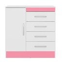 Ver imagem 2 de Cômoda Montevideu Branco Rosa Flex - Demóbile