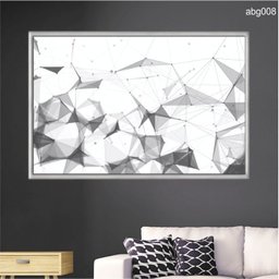 Quadro Decorativo - Abstrato Poligonos Preto e Branco Abg008 Tela Canvas - 80x60cm - 1