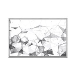 Quadro Decorativo - Abstrato Poligonos Preto e Branco Abg008 Tela Canvas - 80x60cm - 2