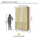 Ver imagem 3 de Cristaleira Dupla 4 Portas Vidro Reflecta Infinito 140cm com Rodapé 100% MDF