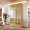 Ver imagem 1 de Cristaleira Dupla 4 Portas Vidro Reflecta Infinito 140cm com Rodapé 100% MDF