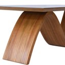 Ver imagem 4 de Mesa de Jantar Pão de Açúcar Nozes com Vidro Off White 240x120 Fabrispuma