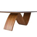 Ver imagem 3 de Mesa de Jantar Pão de Açúcar Nozes com Vidro Off White 240x120 Fabrispuma