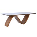 Ver imagem 1 de Mesa de Jantar Pão de Açúcar Nozes com Vidro Off White 240x120 Fabrispuma