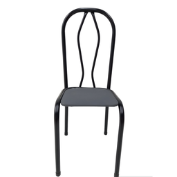 Conjunto 2 Cadeiras Ceci Art Panta Tubo Aço Preto Ass/cinza - 2
