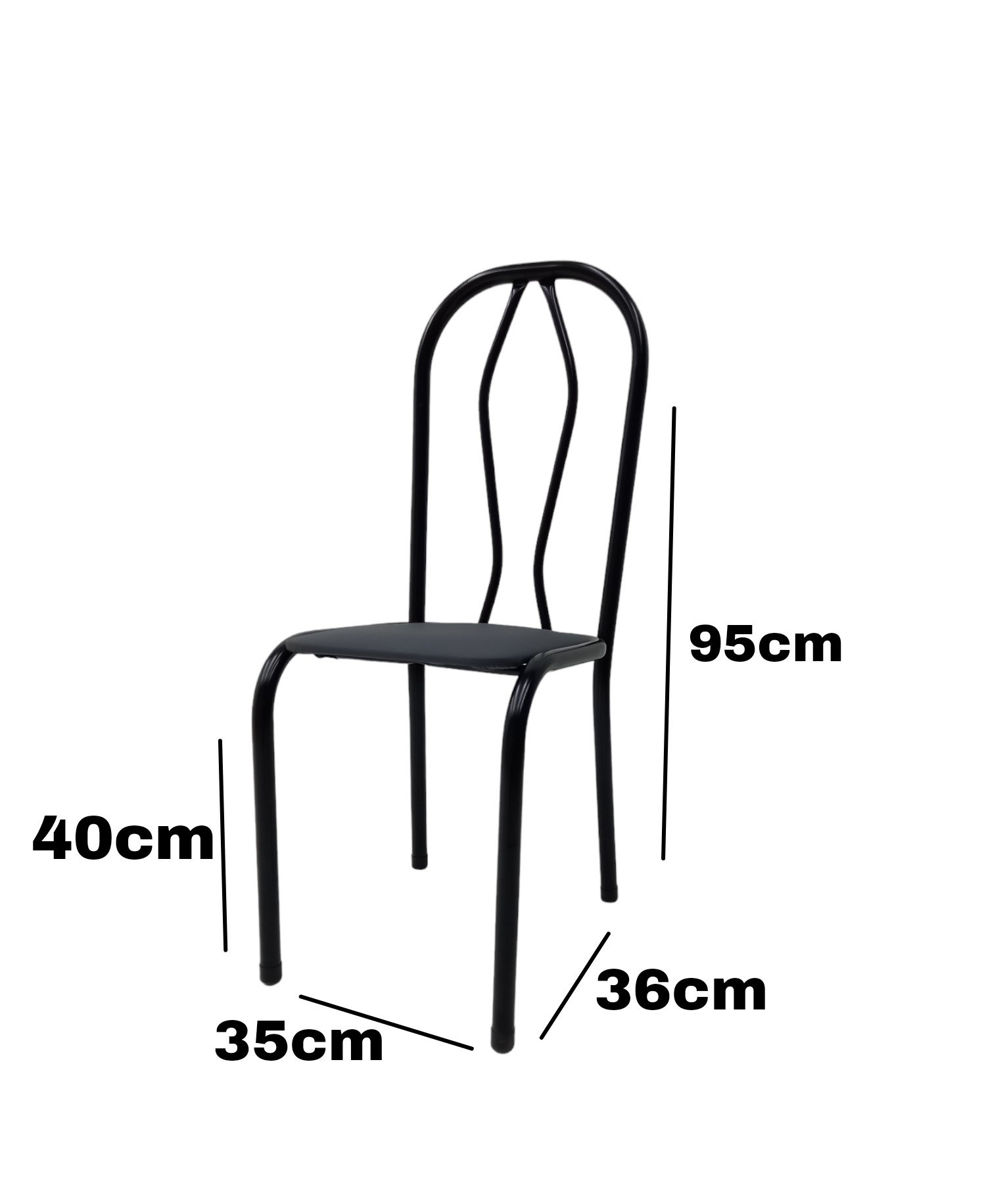 Conjunto 2 Cadeiras Ceci Art Panta Tubo Aço Preto Ass/cinza - 4