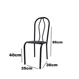 Conjunto 2 Cadeiras Ceci Art Panta Tubo Aço Preto Ass/cinza - 4