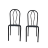 Conjunto 2 Cadeiras Ceci Art Panta Tubo Aço Preto Ass/cinza - 1