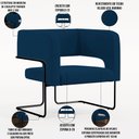 Ver imagem 4 de Poltrona Decorativa Scarlett D02 Base de Aço Preto Veludo Azul Marinho B-304 - Lyam Decor