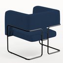 Ver imagem 7 de Poltrona Decorativa Scarlett D02 Base de Aço Preto Veludo Azul Marinho B-304 - Lyam Decor