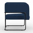 Ver imagem 6 de Poltrona Decorativa Scarlett D02 Base de Aço Preto Veludo Azul Marinho B-304 - Lyam Decor