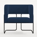 Ver imagem 3 de Poltrona Decorativa Scarlett D02 Base de Aço Preto Veludo Azul Marinho B-304 - Lyam Decor
