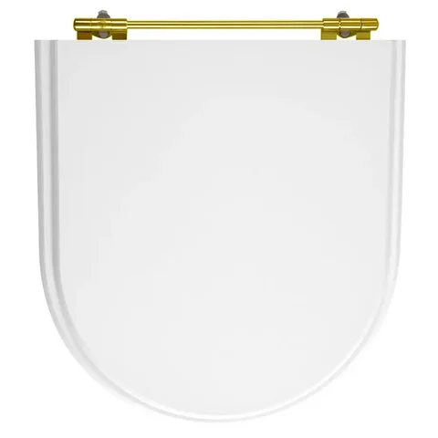Assento Sanitário Poliester Calypso Branco Para Vaso Incepa Com Ferragem Dourada