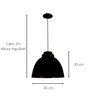 Luminária Pendente de Teto Industrial Luxuoso 45cm Aluminium Prelúdio - 2