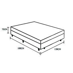 Cama Box Baú Casal Suede + Colchão Molas Ensacadas Freedom 75X138X188:Bege - 4