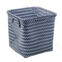 Ver imagem 1 de Cesta Decorativa em Polipropileno Azul e Branca 34cm 16076-pl