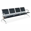 Ver imagem 1 de Cadeira Longarina Tipo Aeroporto 4 Lugares Com Estofado Preto